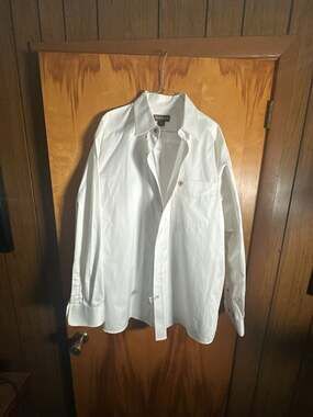 Ariat Men's White Classic Long Sleeve Button-Down Twill Shirt Size XL